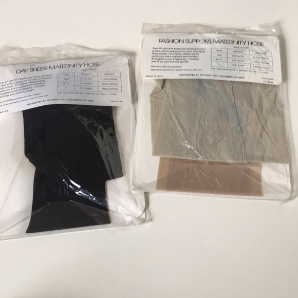 NWOT- Maternity Tights/Hose- 2 Black- 1 Sand-S and S/M - Picture 6 of 7